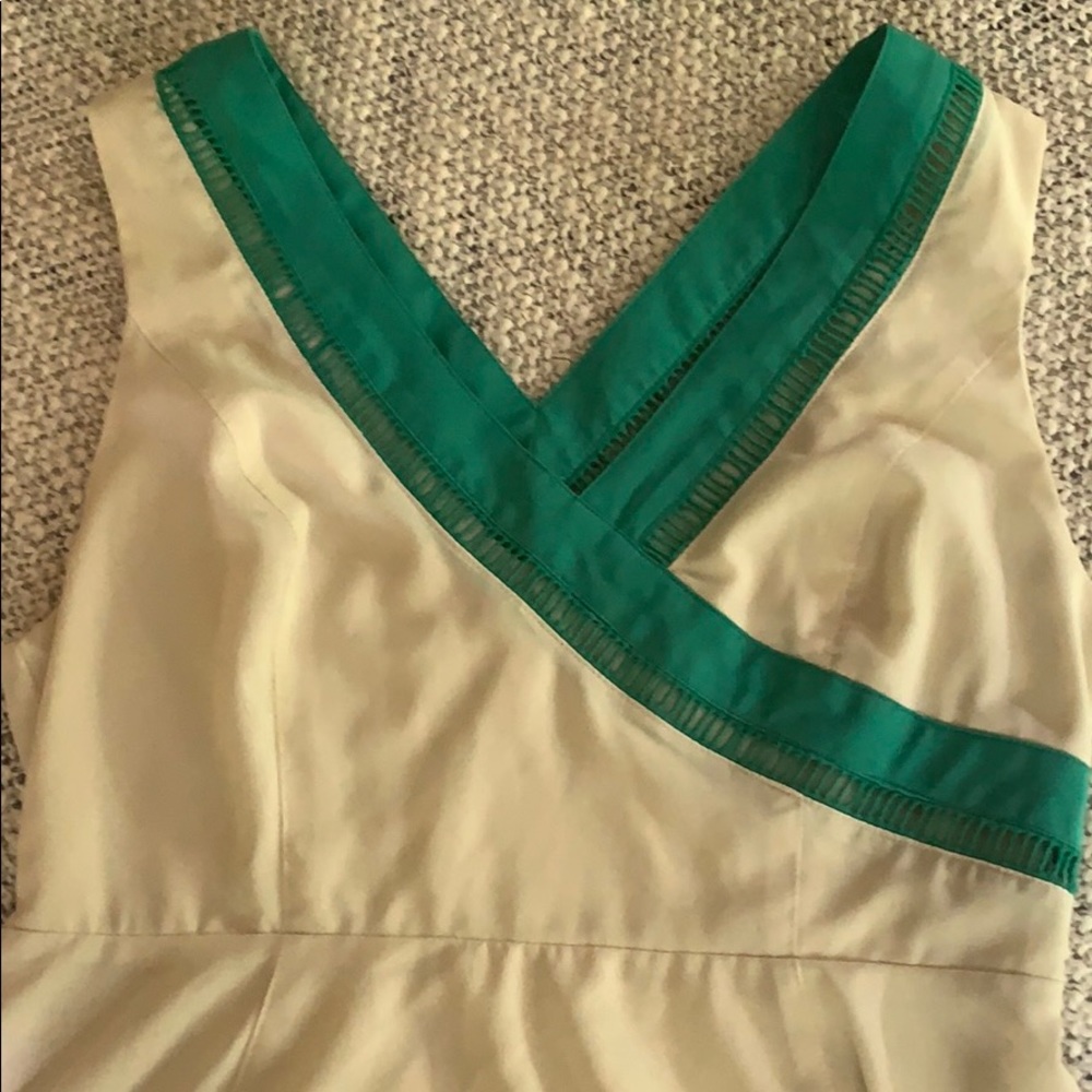 Dress - teal & cream